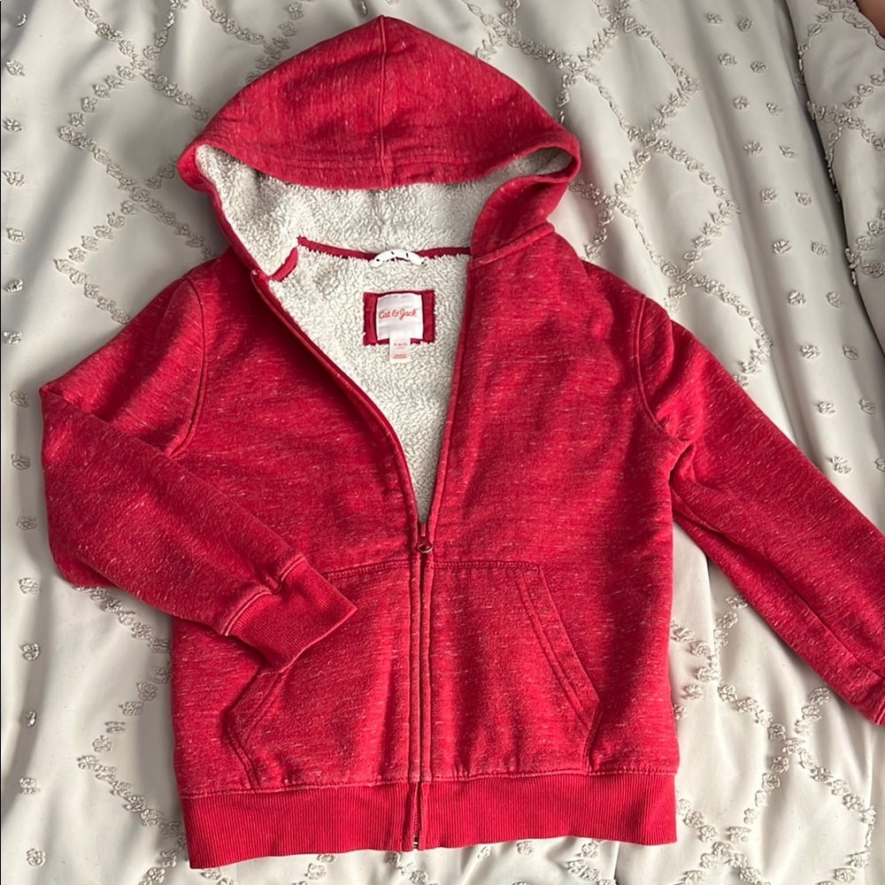 Cat & Jack Red Zip-Up Hoodie Sweatshirt